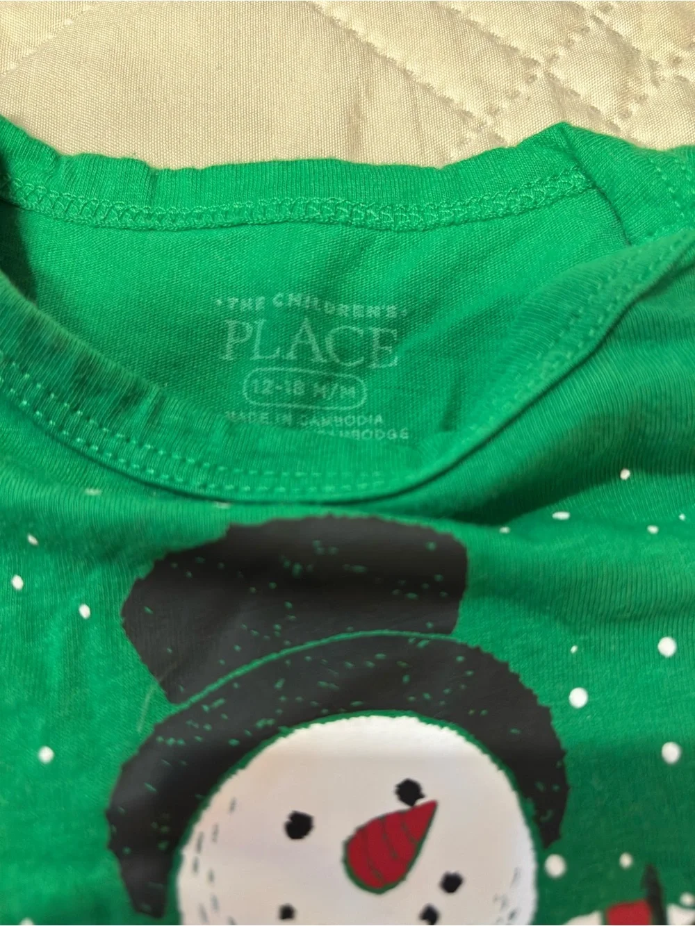 Children’s Place 12-18M 'I'm Snow Cute' Snowman Holiday Tee